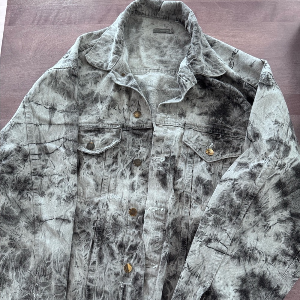 Carmar Black and Gray Tie-Dye Jacket